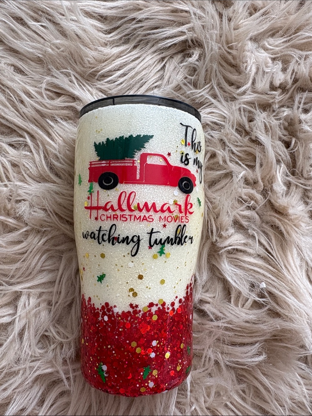 Hallmark Red, Green and Gold Holiday Movie Tumbler